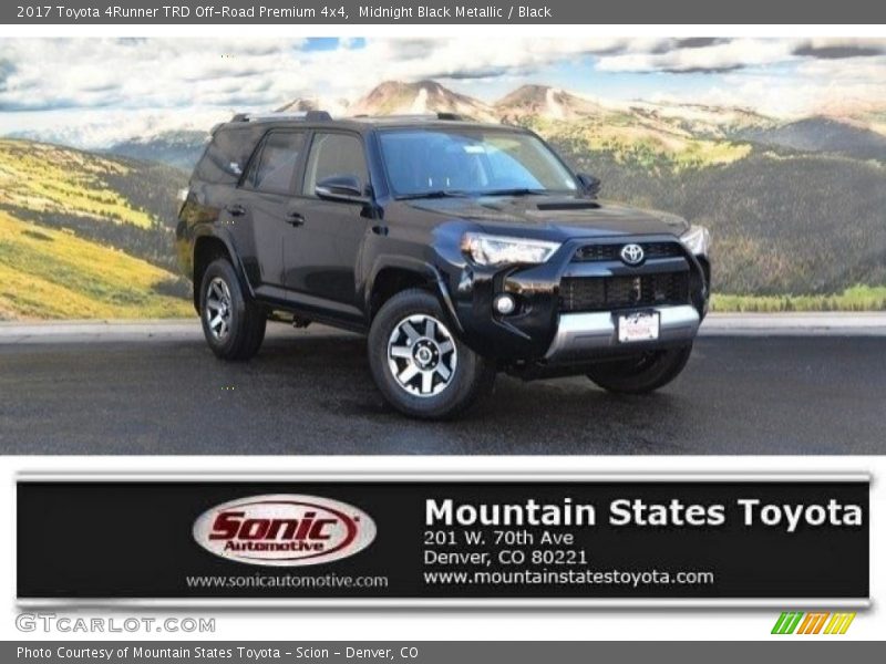 Midnight Black Metallic / Black 2017 Toyota 4Runner TRD Off-Road Premium 4x4