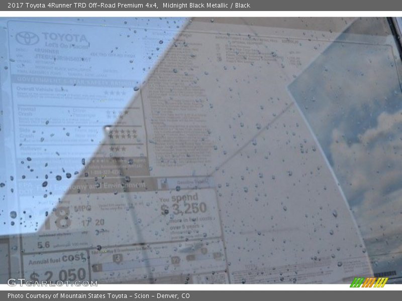 Midnight Black Metallic / Black 2017 Toyota 4Runner TRD Off-Road Premium 4x4