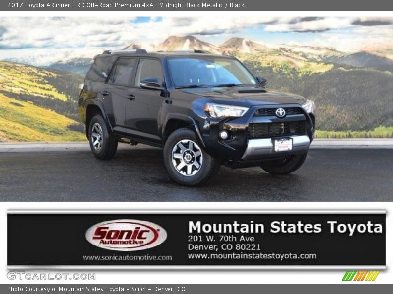 Midnight Black Metallic / Black 2017 Toyota 4Runner TRD Off-Road Premium 4x4