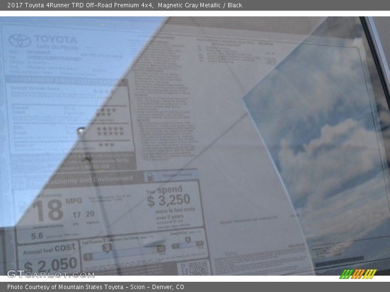 Magnetic Gray Metallic / Black 2017 Toyota 4Runner TRD Off-Road Premium 4x4