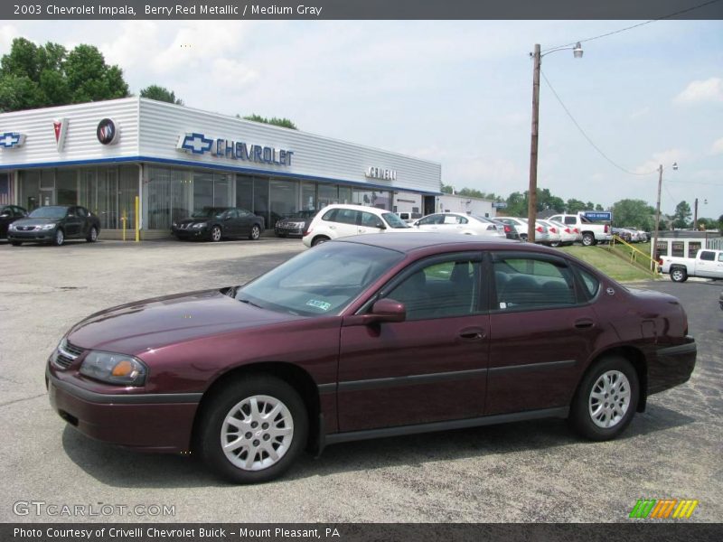 Berry Red Metallic / Medium Gray 2003 Chevrolet Impala