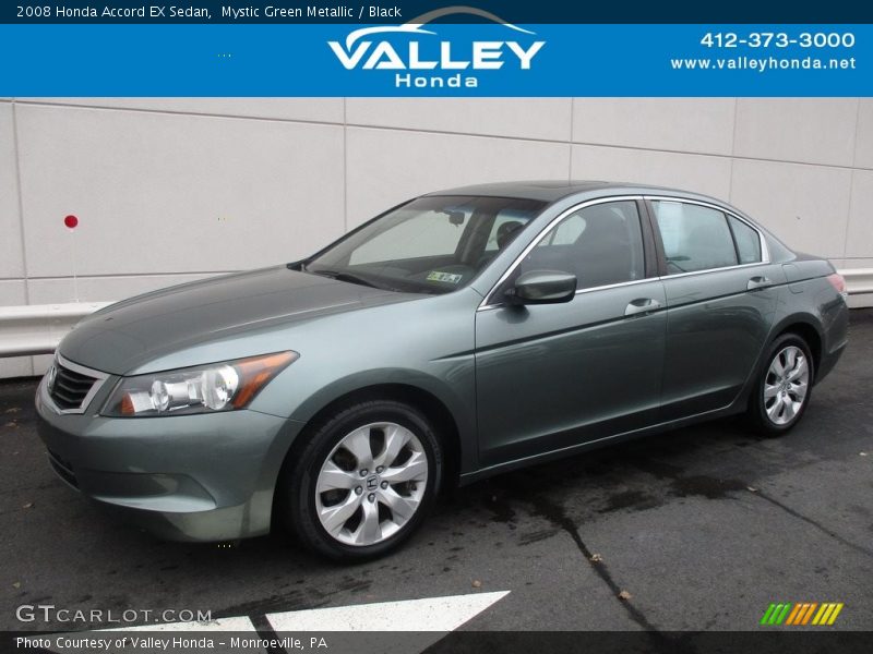 Mystic Green Metallic / Black 2008 Honda Accord EX Sedan