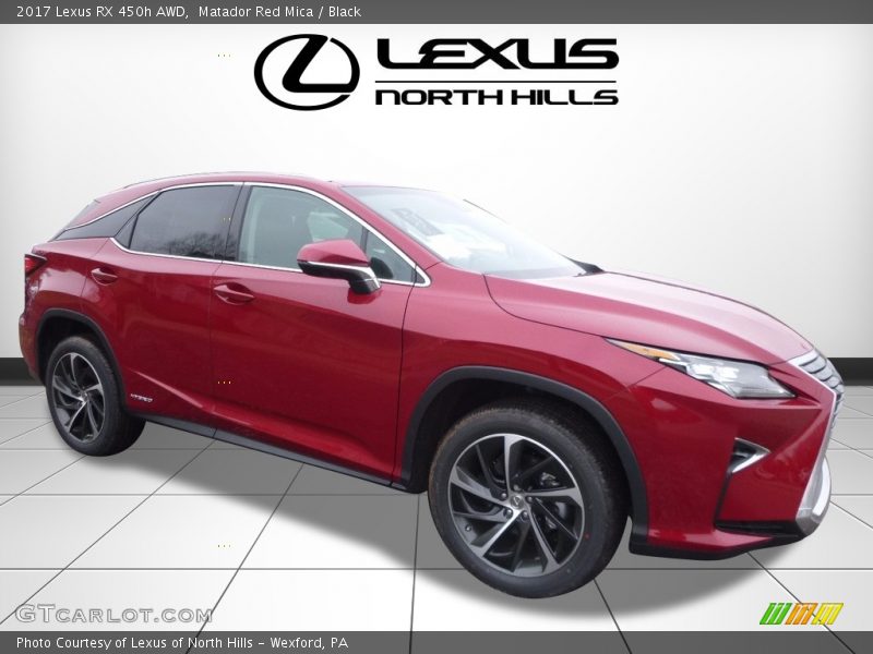 Matador Red Mica / Black 2017 Lexus RX 450h AWD