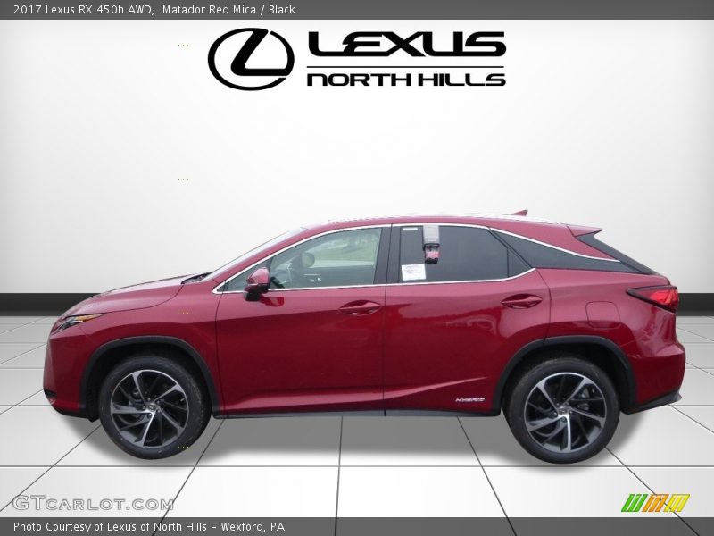 Matador Red Mica / Black 2017 Lexus RX 450h AWD