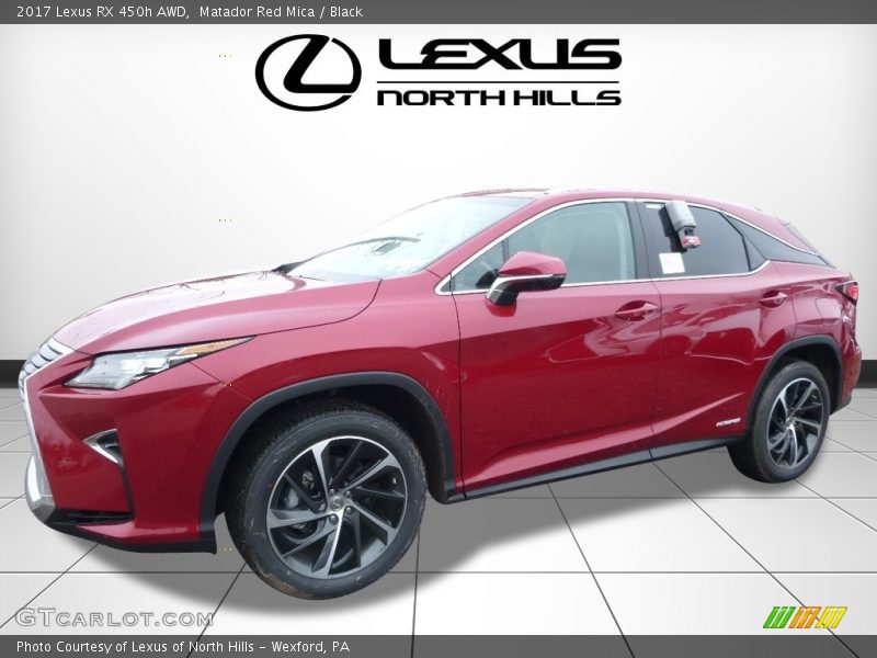 Matador Red Mica / Black 2017 Lexus RX 450h AWD
