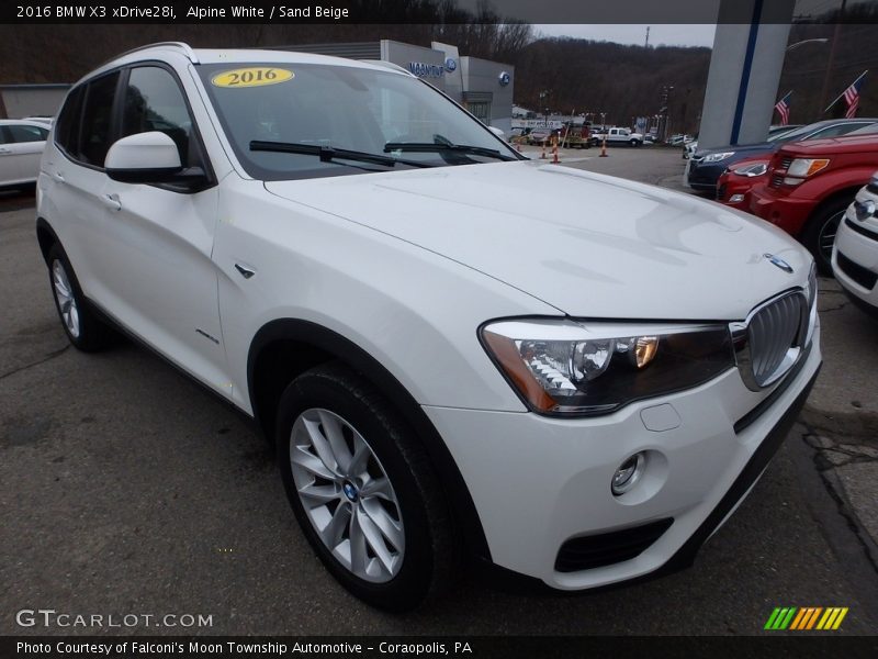 Alpine White / Sand Beige 2016 BMW X3 xDrive28i