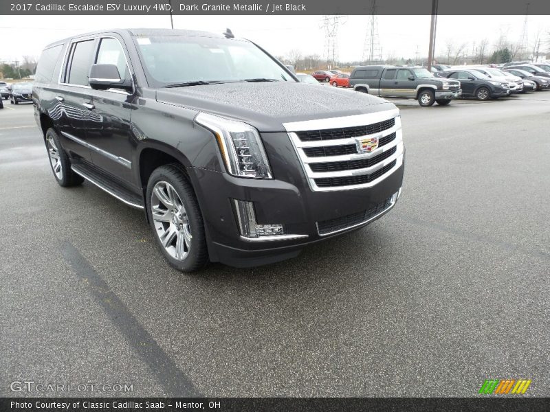 Dark Granite Metallic / Jet Black 2017 Cadillac Escalade ESV Luxury 4WD