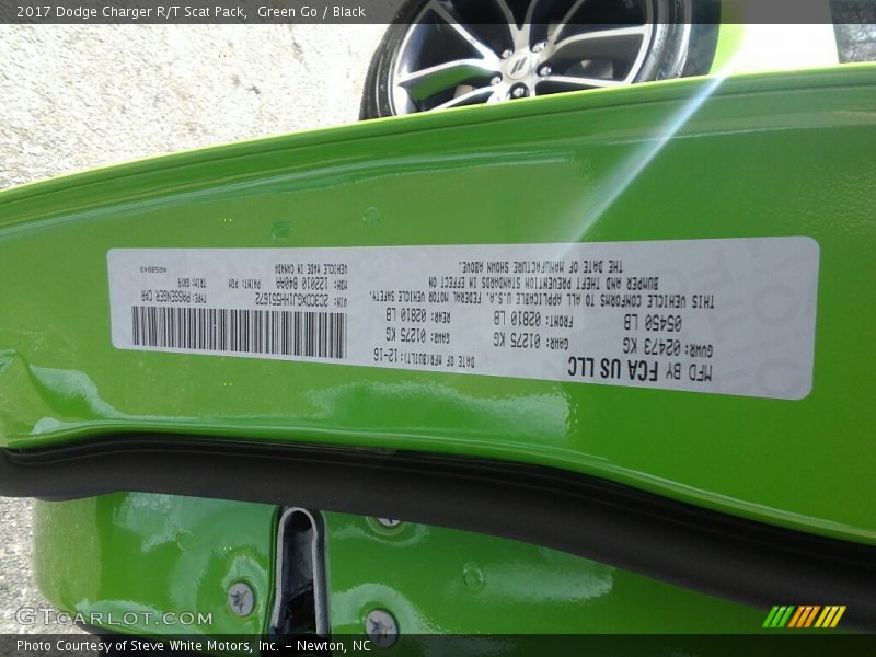 2017 Charger R/T Scat Pack Green Go Color Code PGM