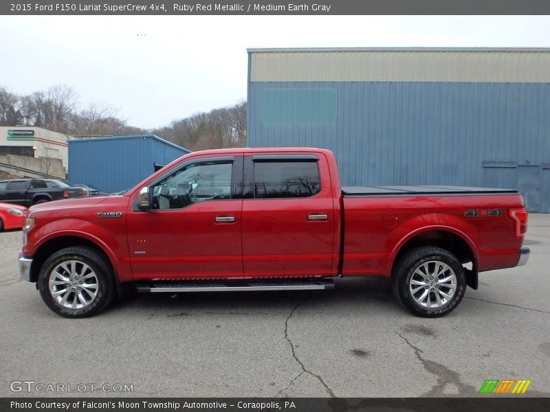 Ruby Red Metallic / Medium Earth Gray 2015 Ford F150 Lariat SuperCrew 4x4