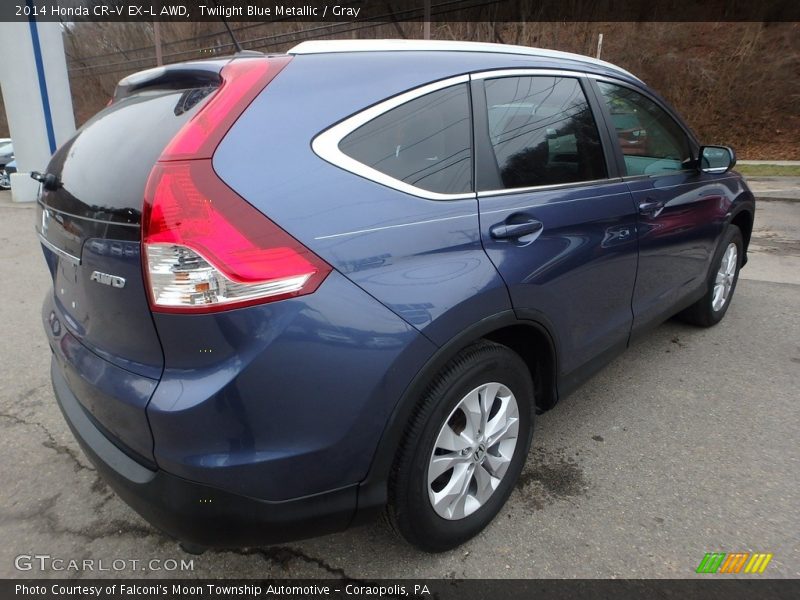 Twilight Blue Metallic / Gray 2014 Honda CR-V EX-L AWD