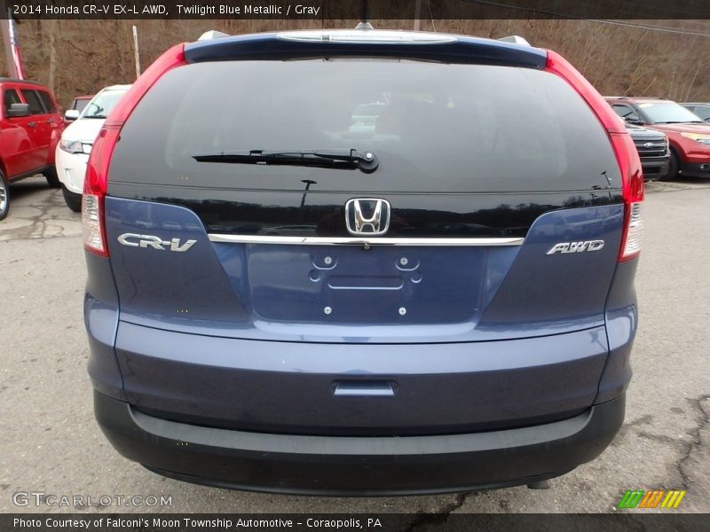 Twilight Blue Metallic / Gray 2014 Honda CR-V EX-L AWD