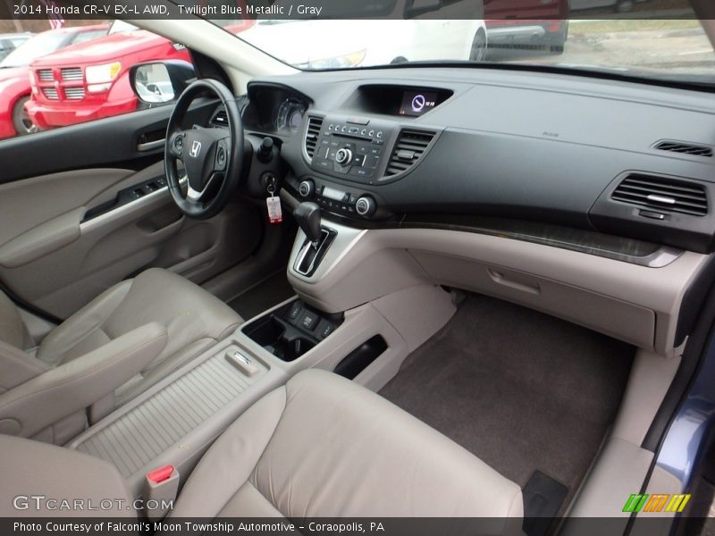Twilight Blue Metallic / Gray 2014 Honda CR-V EX-L AWD