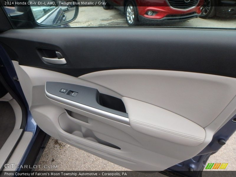 Twilight Blue Metallic / Gray 2014 Honda CR-V EX-L AWD