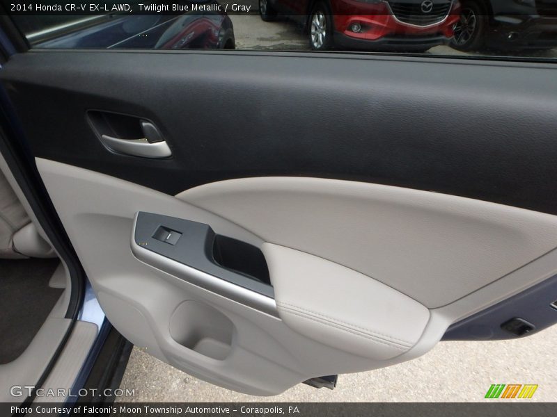 Twilight Blue Metallic / Gray 2014 Honda CR-V EX-L AWD