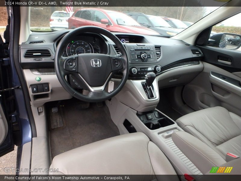 Twilight Blue Metallic / Gray 2014 Honda CR-V EX-L AWD