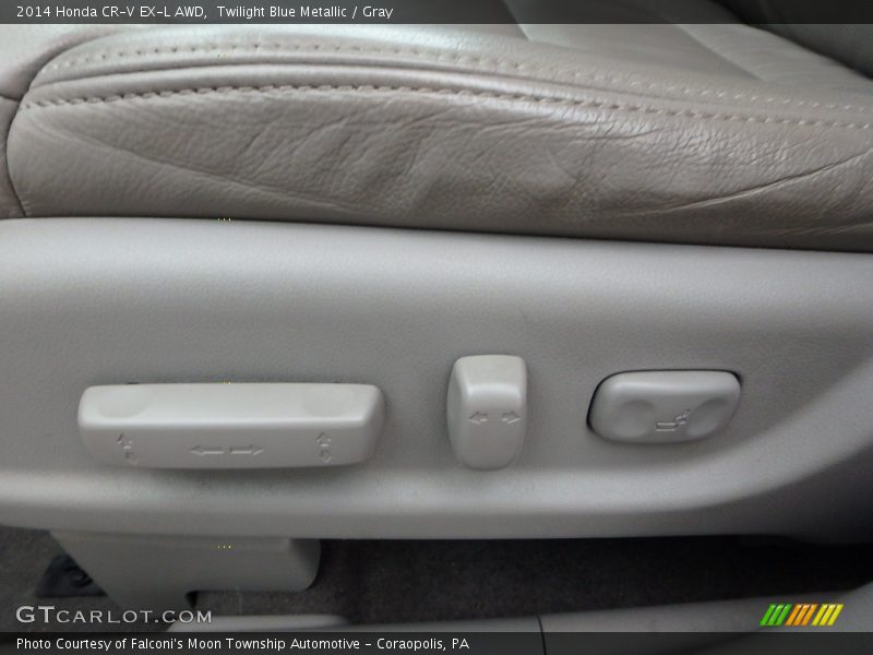 Twilight Blue Metallic / Gray 2014 Honda CR-V EX-L AWD