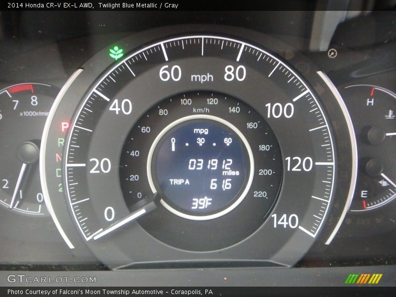 Twilight Blue Metallic / Gray 2014 Honda CR-V EX-L AWD