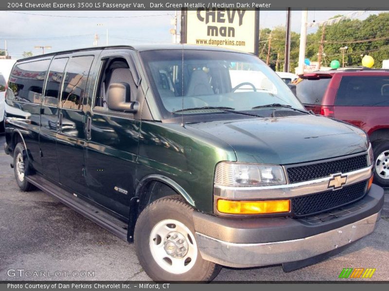 Dark Green Metallic / Medium Dark Pewter 2004 Chevrolet Express 3500 LS Passenger Van