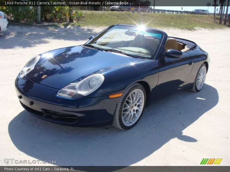 Ocean Blue Metallic / Savanna Beige 1999 Porsche 911 Carrera Cabriolet