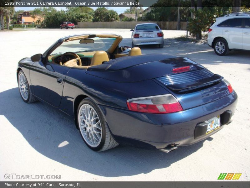 Ocean Blue Metallic / Savanna Beige 1999 Porsche 911 Carrera Cabriolet