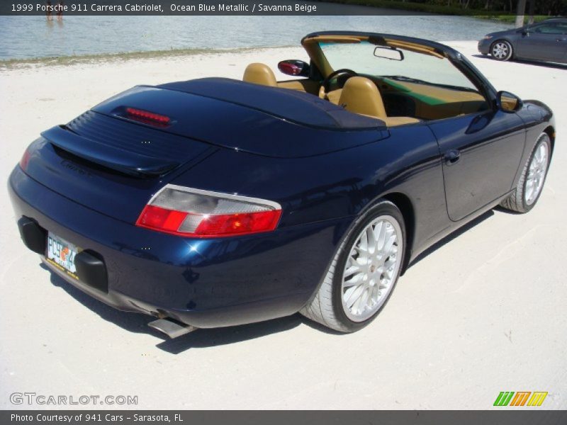 Ocean Blue Metallic / Savanna Beige 1999 Porsche 911 Carrera Cabriolet