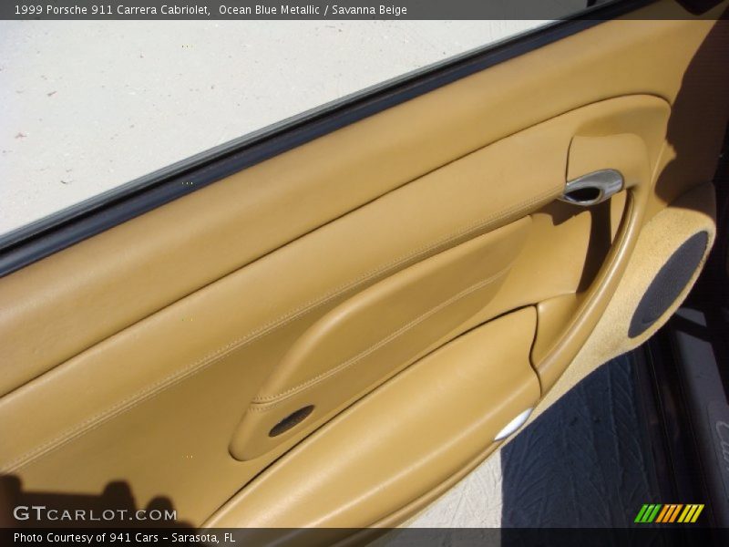 Ocean Blue Metallic / Savanna Beige 1999 Porsche 911 Carrera Cabriolet