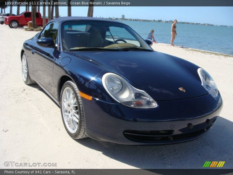 Ocean Blue Metallic / Savanna Beige 1999 Porsche 911 Carrera Cabriolet