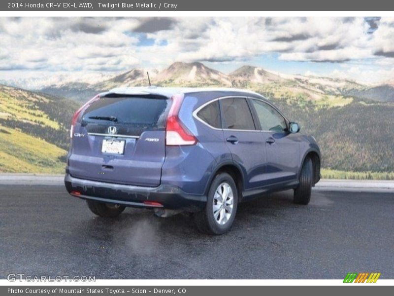 Twilight Blue Metallic / Gray 2014 Honda CR-V EX-L AWD