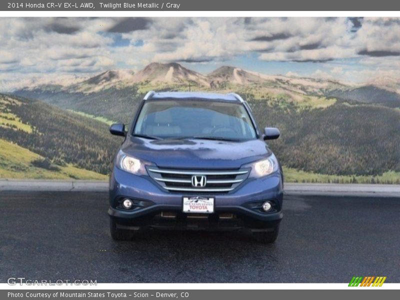 Twilight Blue Metallic / Gray 2014 Honda CR-V EX-L AWD