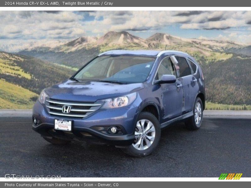 Twilight Blue Metallic / Gray 2014 Honda CR-V EX-L AWD