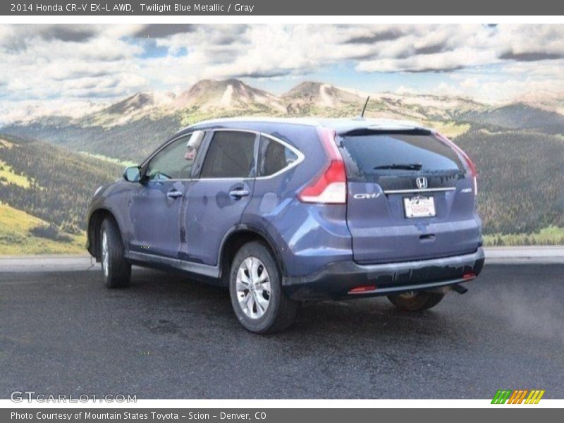 Twilight Blue Metallic / Gray 2014 Honda CR-V EX-L AWD