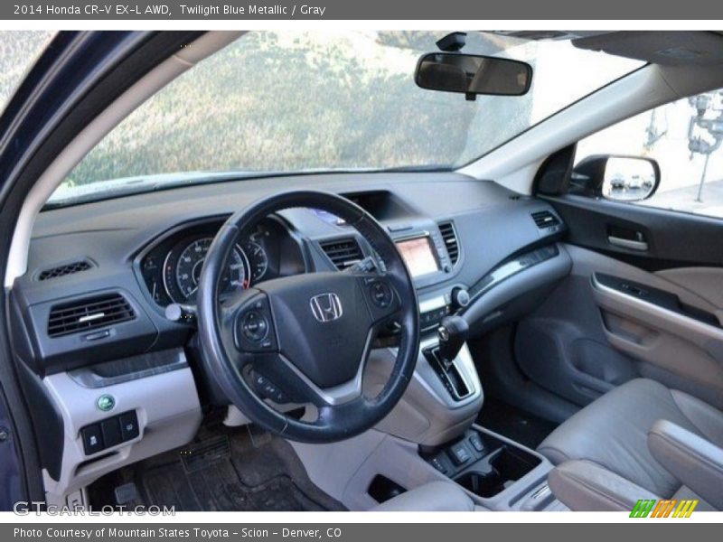 Twilight Blue Metallic / Gray 2014 Honda CR-V EX-L AWD