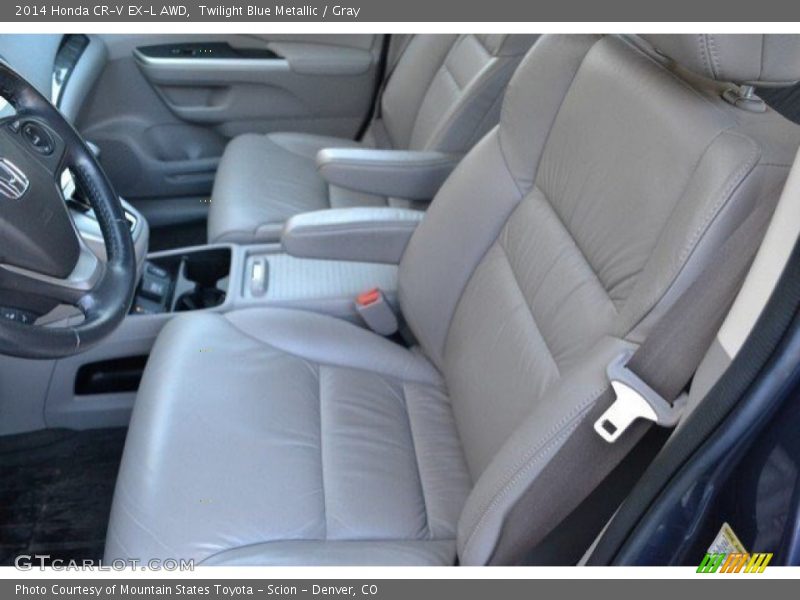 Twilight Blue Metallic / Gray 2014 Honda CR-V EX-L AWD