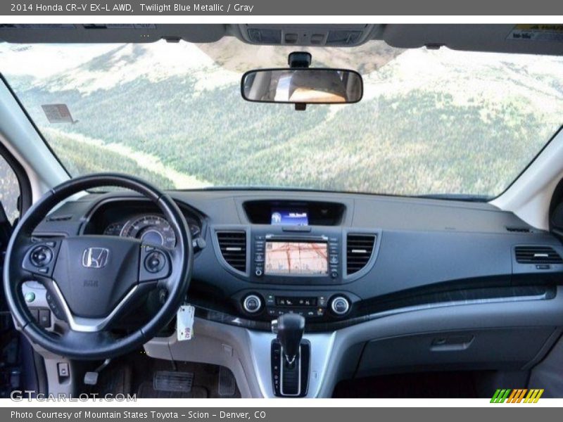 Twilight Blue Metallic / Gray 2014 Honda CR-V EX-L AWD