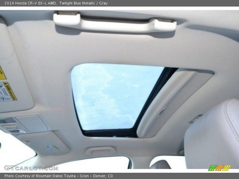 Twilight Blue Metallic / Gray 2014 Honda CR-V EX-L AWD