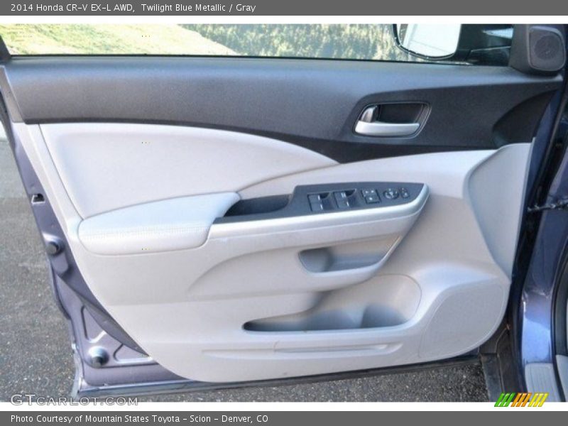 Twilight Blue Metallic / Gray 2014 Honda CR-V EX-L AWD