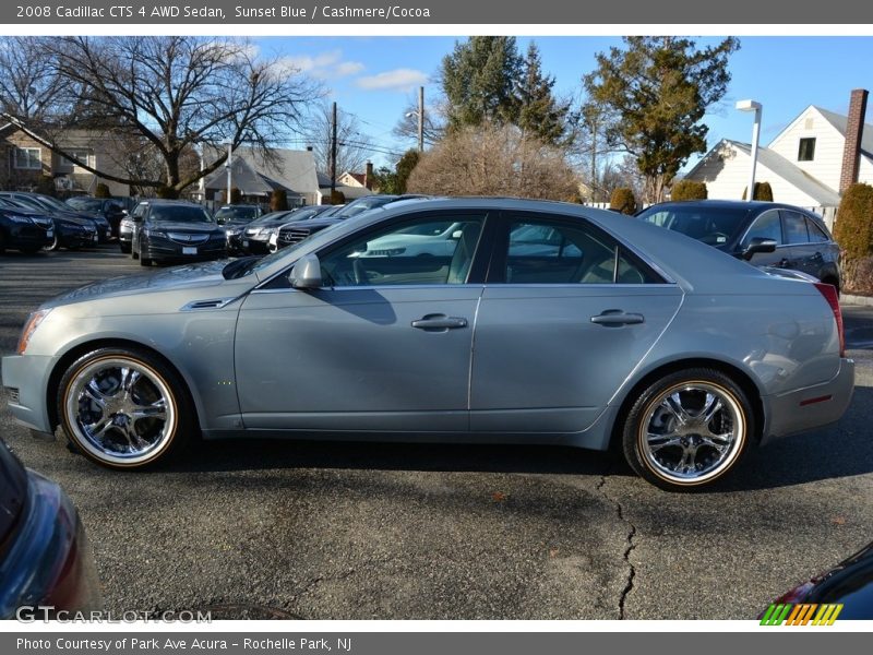 Sunset Blue / Cashmere/Cocoa 2008 Cadillac CTS 4 AWD Sedan