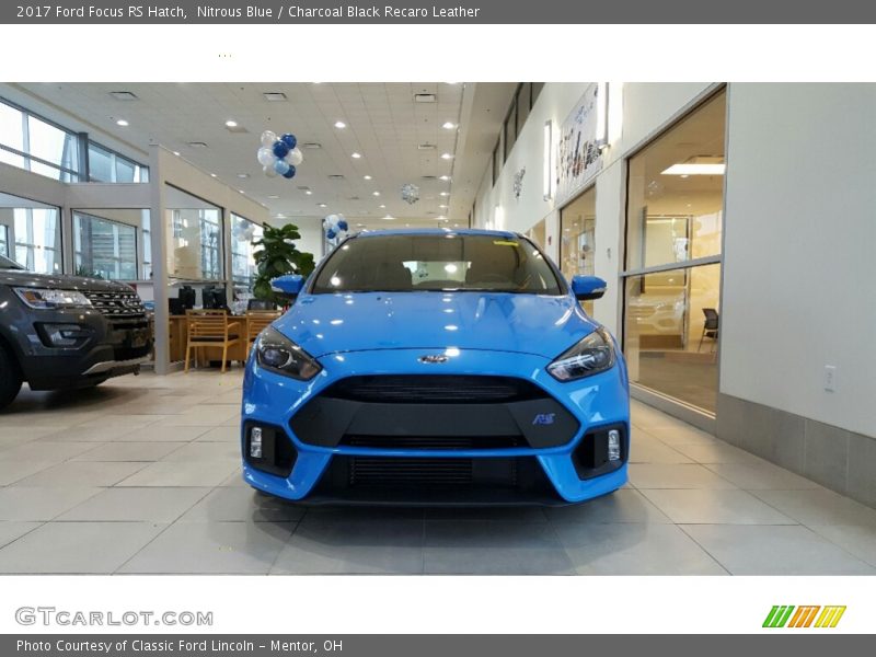 Nitrous Blue / Charcoal Black Recaro Leather 2017 Ford Focus RS Hatch
