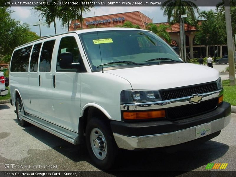 Summit White / Medium Pewter 2007 Chevrolet Express LS 3500 Extended Passenger Van