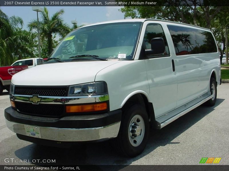Summit White / Medium Pewter 2007 Chevrolet Express LS 3500 Extended Passenger Van
