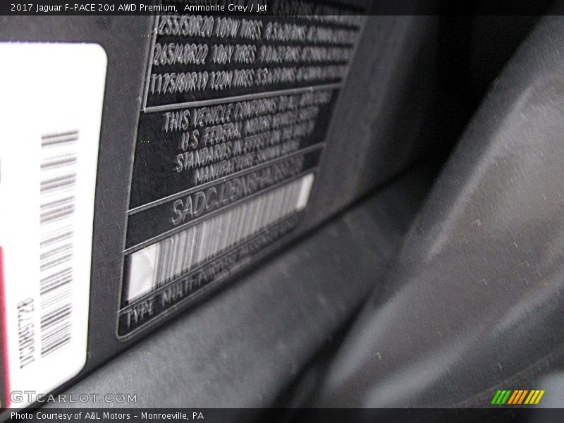 Ammonite Grey / Jet 2017 Jaguar F-PACE 20d AWD Premium