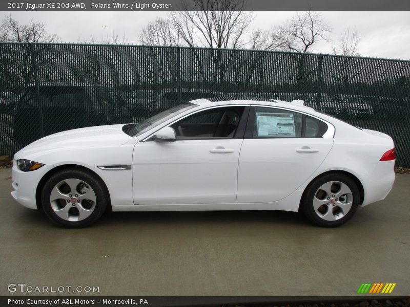 Polaris White / Light Oyster 2017 Jaguar XE 20d AWD