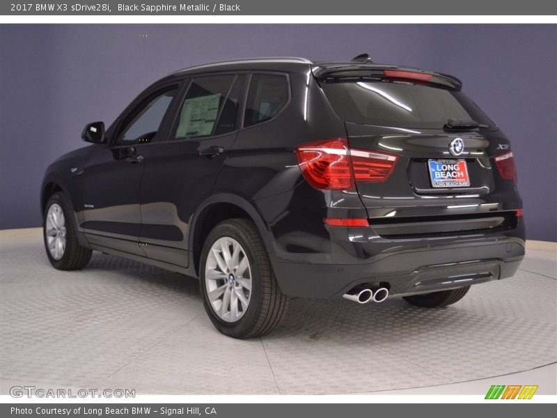 Black Sapphire Metallic / Black 2017 BMW X3 sDrive28i