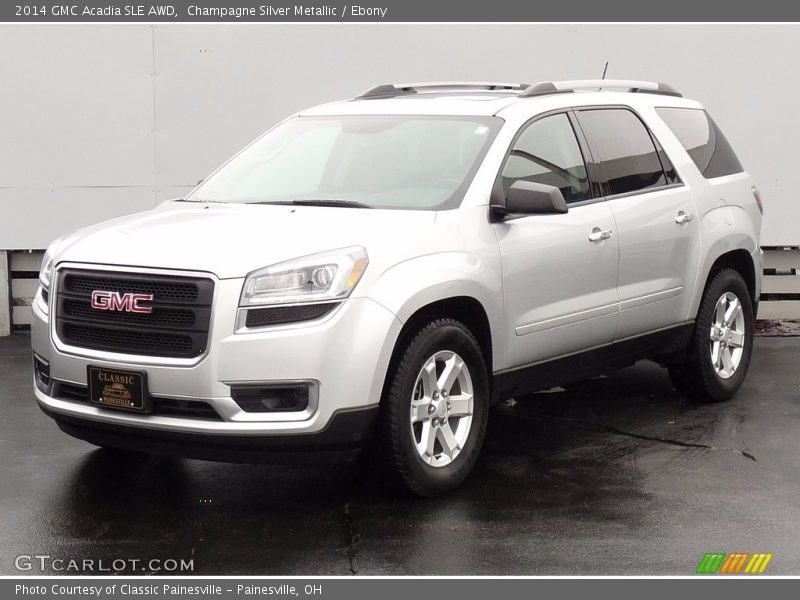 Champagne Silver Metallic / Ebony 2014 GMC Acadia SLE AWD