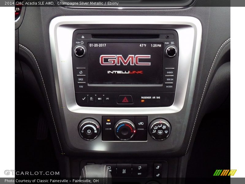 Champagne Silver Metallic / Ebony 2014 GMC Acadia SLE AWD