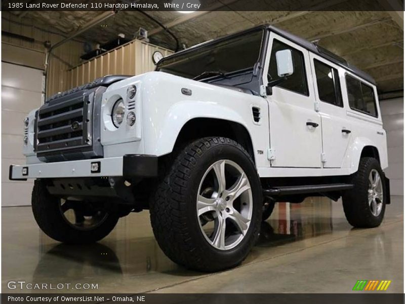 White / Grey 1985 Land Rover Defender 110 Hardtop Himalaya
