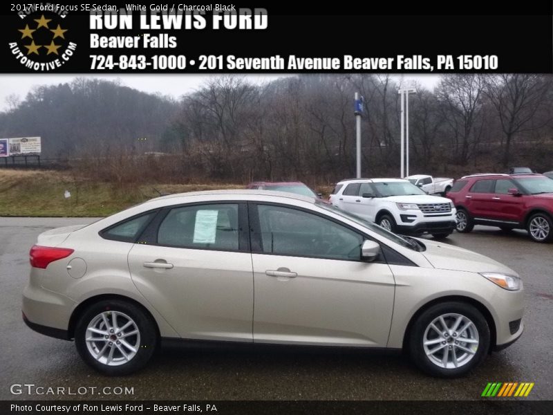 White Gold / Charcoal Black 2017 Ford Focus SE Sedan