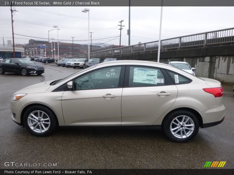White Gold / Charcoal Black 2017 Ford Focus SE Sedan