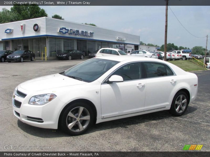 White / Titanium Gray 2008 Chevrolet Malibu LT Sedan