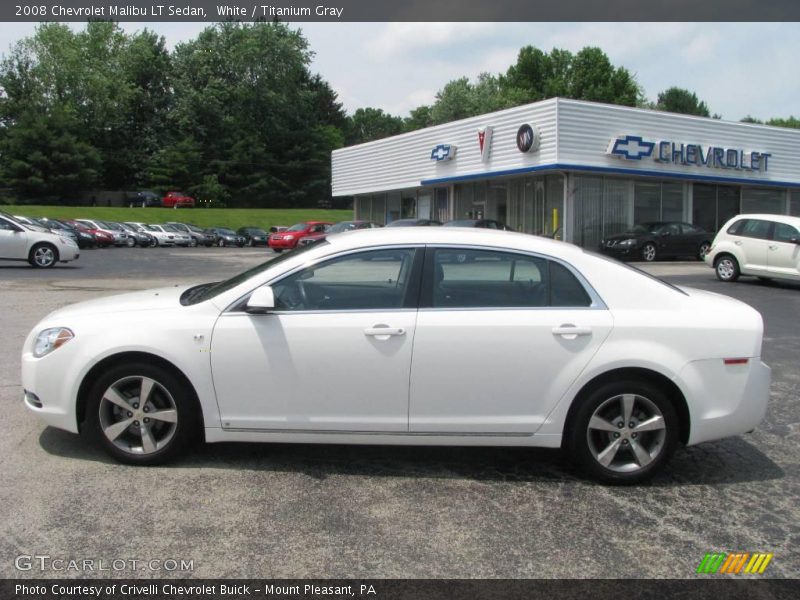 White / Titanium Gray 2008 Chevrolet Malibu LT Sedan